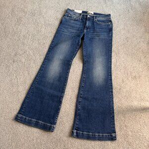 7 For All Mankind Tailorless Dojo New York Blue Flare Stretchy #1 NWT Size 30